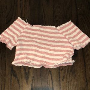 Cropped off the shoulder top